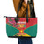 Grenada 1974 Leather Tote Bag Gwenad Map With Bougainvillea - Flag Color - Wonder Print Shop