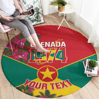 Grenada 1974 Round Carpet Gwenad Map With Bougainvillea - Flag Color