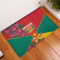 Grenada 1974 Rubber Doormat Gwenad Map With Bougainvillea - Flag Color - Wonder Print Shop