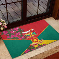 Grenada 1974 Rubber Doormat Gwenad Map With Bougainvillea - Flag Color - Wonder Print Shop
