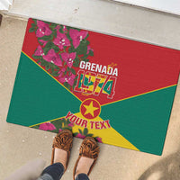 Grenada 1974 Rubber Doormat Gwenad Map With Bougainvillea - Flag Color - Wonder Print Shop
