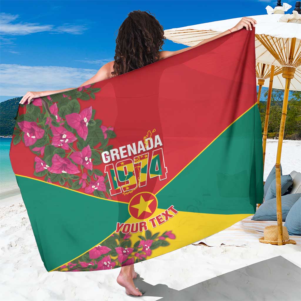 Grenada 1974 Sarong Gwenad Map With Bougainvillea - Flag Color - Wonder Print Shop