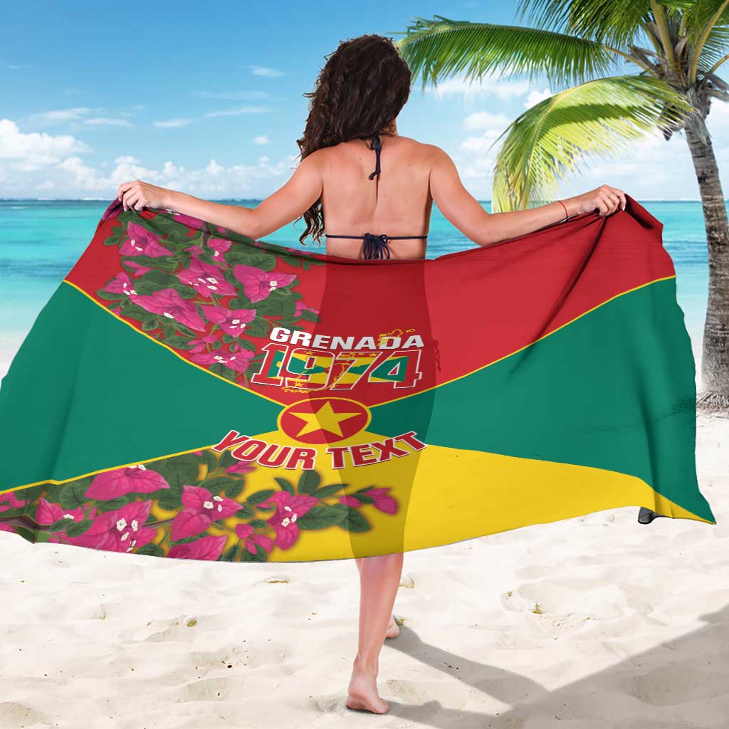 Grenada 1974 Sarong Gwenad Map With Bougainvillea - Flag Color - Wonder Print Shop
