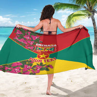 Grenada 1974 Sarong Gwenad Map With Bougainvillea - Flag Color - Wonder Print Shop