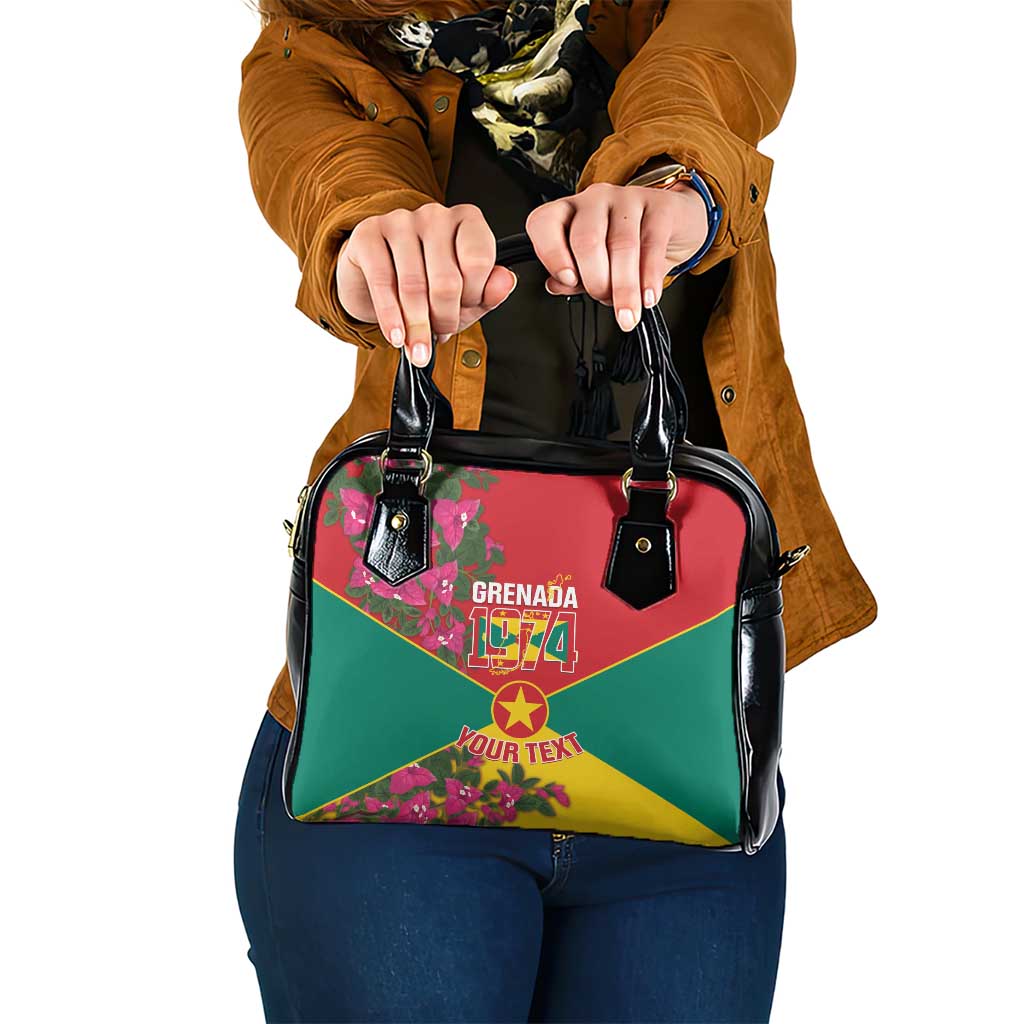 Grenada 1974 Shoulder Handbag Gwenad Map With Bougainvillea - Flag Color