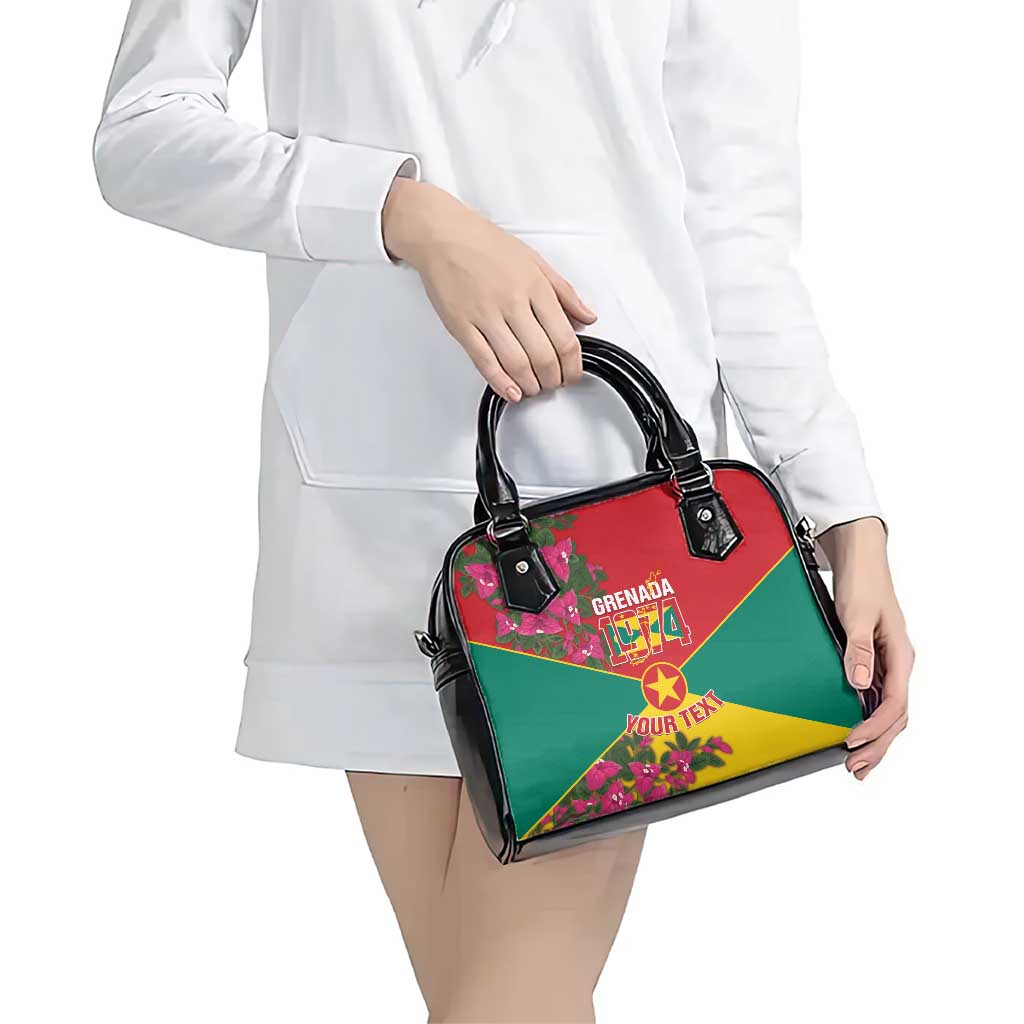 Grenada 1974 Shoulder Handbag Gwenad Map With Bougainvillea - Flag Color