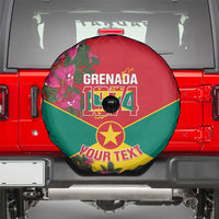 Grenada 1974 Spare Tire Cover Gwenad Map With Bougainvillea - Flag Color - Wonder Print Shop