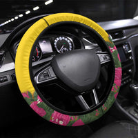 Grenada 1974 Steering Wheel Cover Gwenad Map With Bougainvillea - Flag Color - Wonder Print Shop