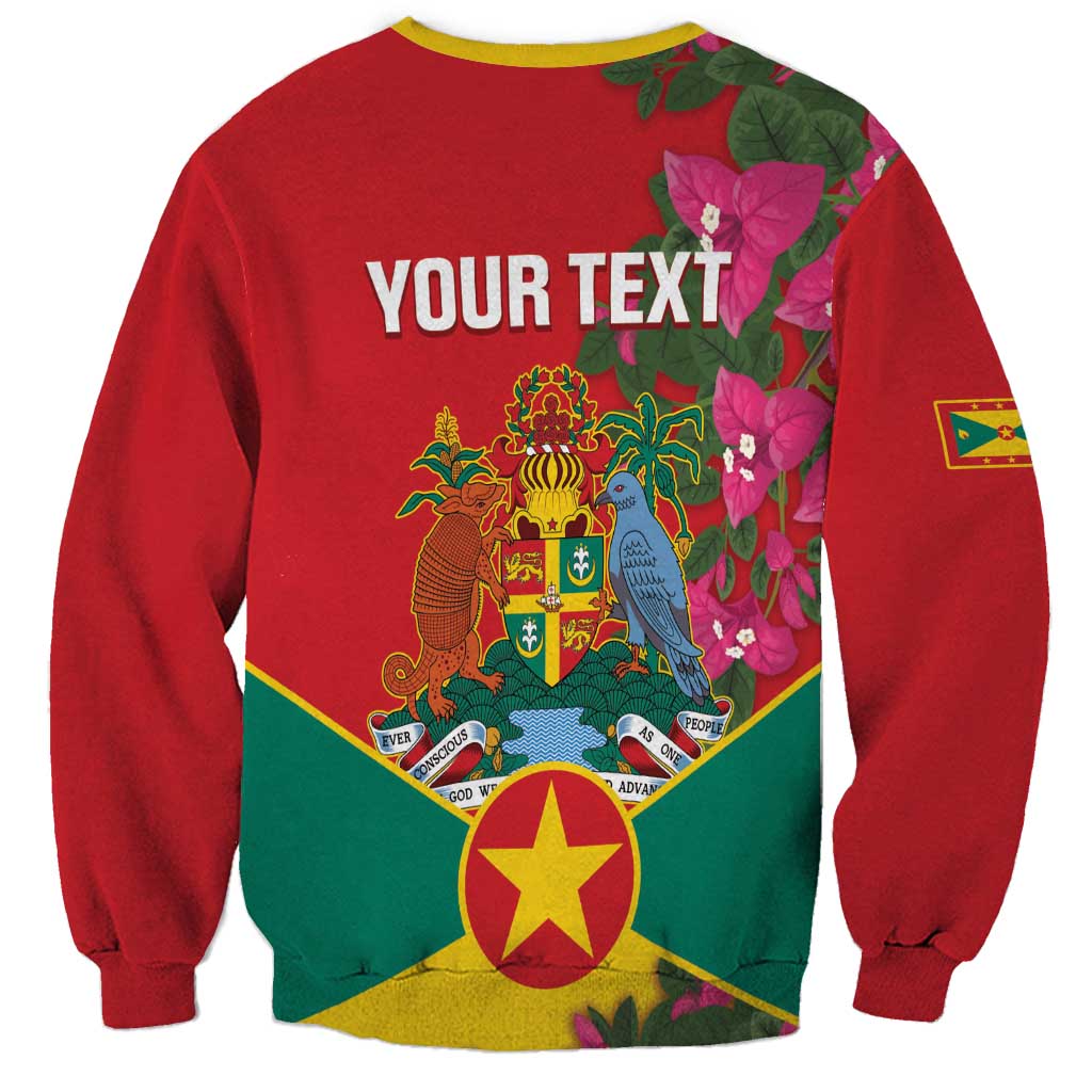 Grenada 1974 Sweatshirt Gwenad Map With Bougainvillea - Flag Color - Wonder Print Shop
