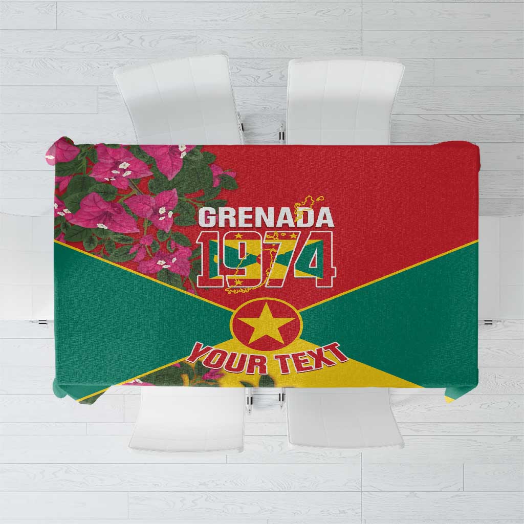 Grenada 1974 Tablecloth Gwenad Map With Bougainvillea - Flag Color - Wonder Print Shop