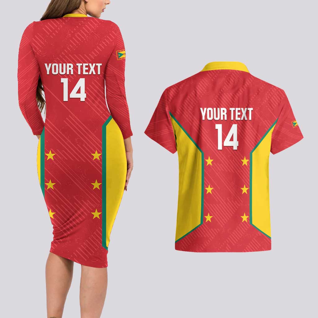 Custom Grenada Cricket Couples Matching Long Sleeve Bodycon Dress and Hawaiian Shirt 2025 Sporty Style - Wonder Print Shop