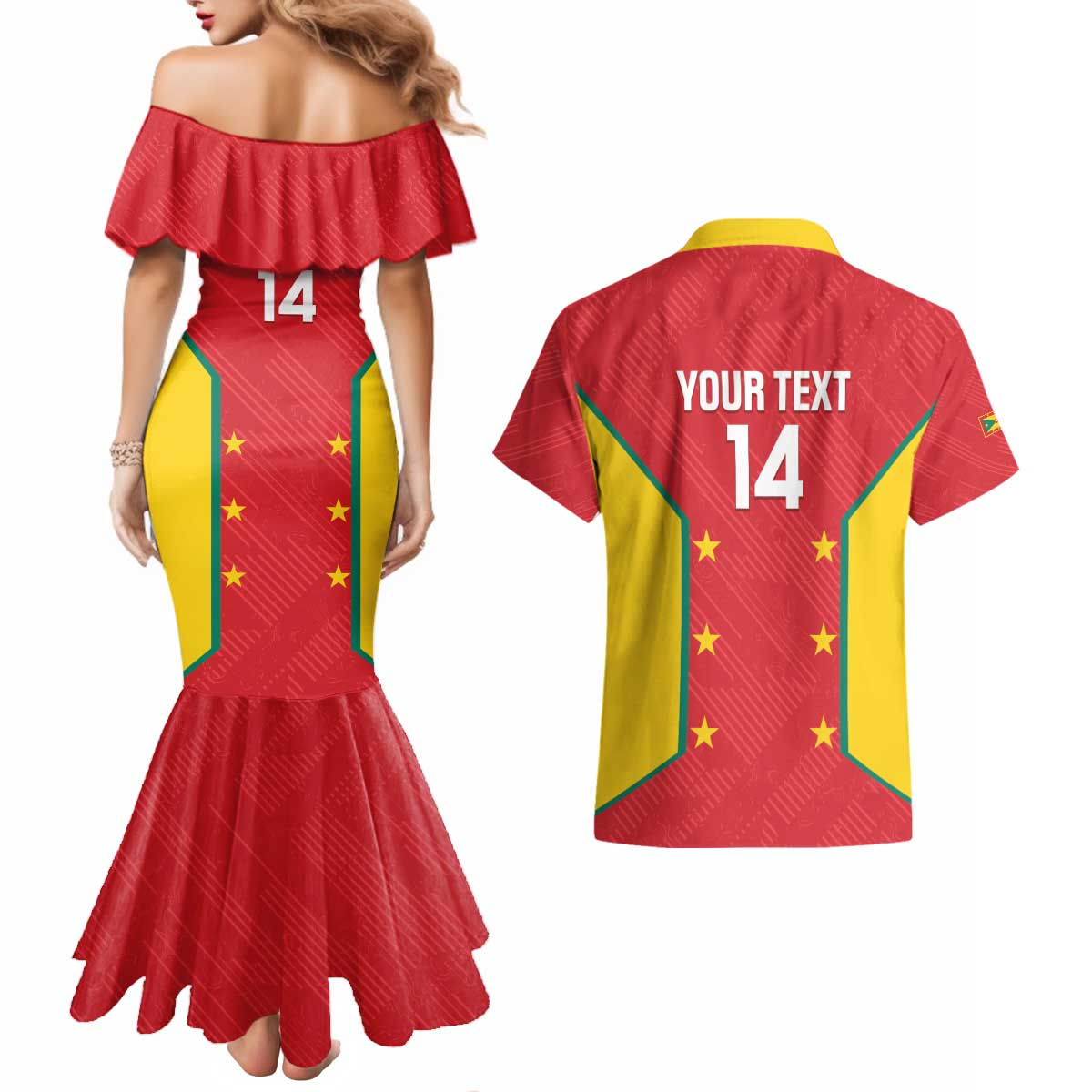 Custom Grenada Cricket Couples Matching Mermaid Dress and Hawaiian Shirt 2025 Sporty Style - Wonder Print Shop