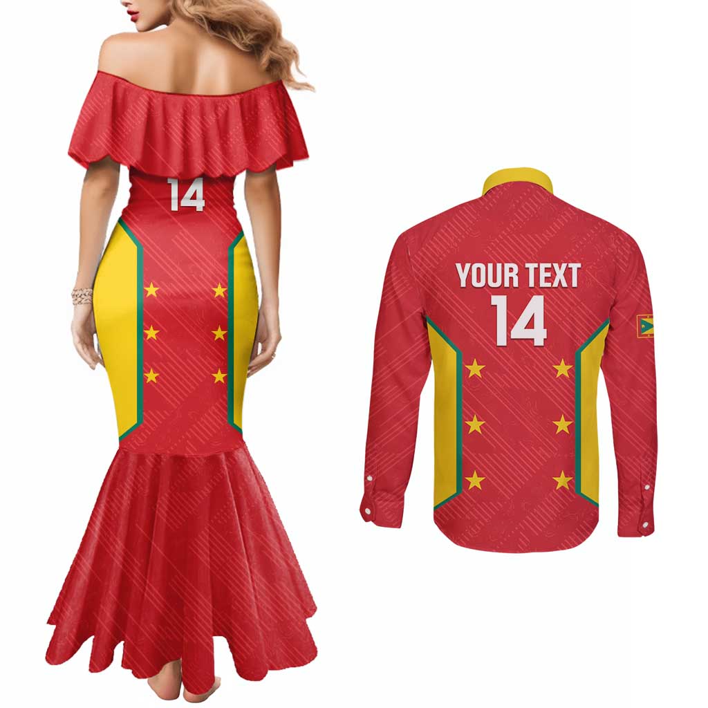 Custom Grenada Cricket Couples Matching Mermaid Dress and Long Sleeve Button Shirt 2025 Sporty Style