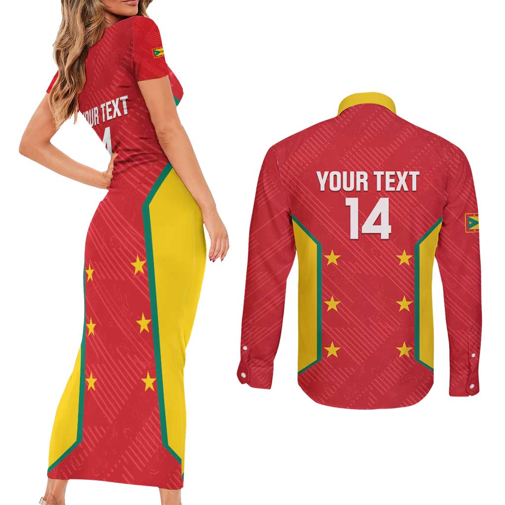 Custom Grenada Cricket Couples Matching Short Sleeve Bodycon Dress and Long Sleeve Button Shirt 2025 Sporty Style - Wonder Print Shop