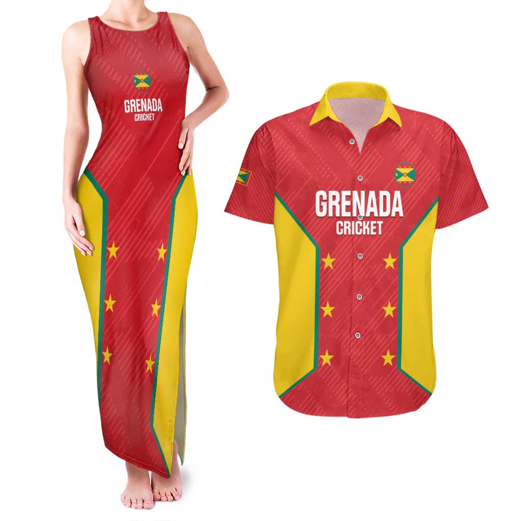 Custom Grenada Cricket Couples Matching Tank Maxi Dress and Hawaiian Shirt 2025 Sporty Style - Wonder Print Shop