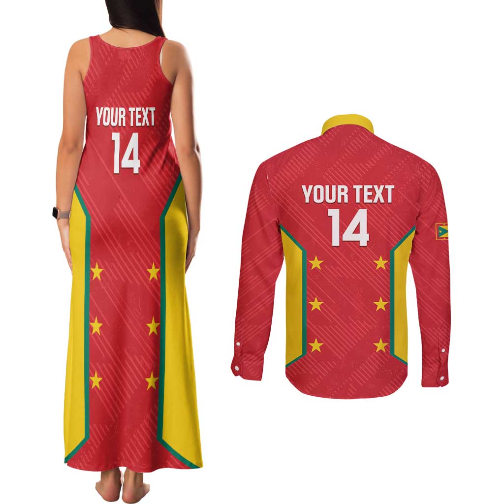 Custom Grenada Cricket Couples Matching Tank Maxi Dress and Long Sleeve Button Shirt 2025 Sporty Style - Wonder Print Shop