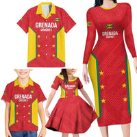 Custom Grenada Cricket Family Matching Long Sleeve Bodycon Dress and Hawaiian Shirt 2025 Sporty Style - Wonder Print Shop