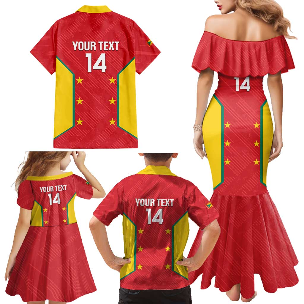 Custom Grenada Cricket Family Matching Mermaid Dress and Hawaiian Shirt 2025 Sporty Style - Wonder Print Shop