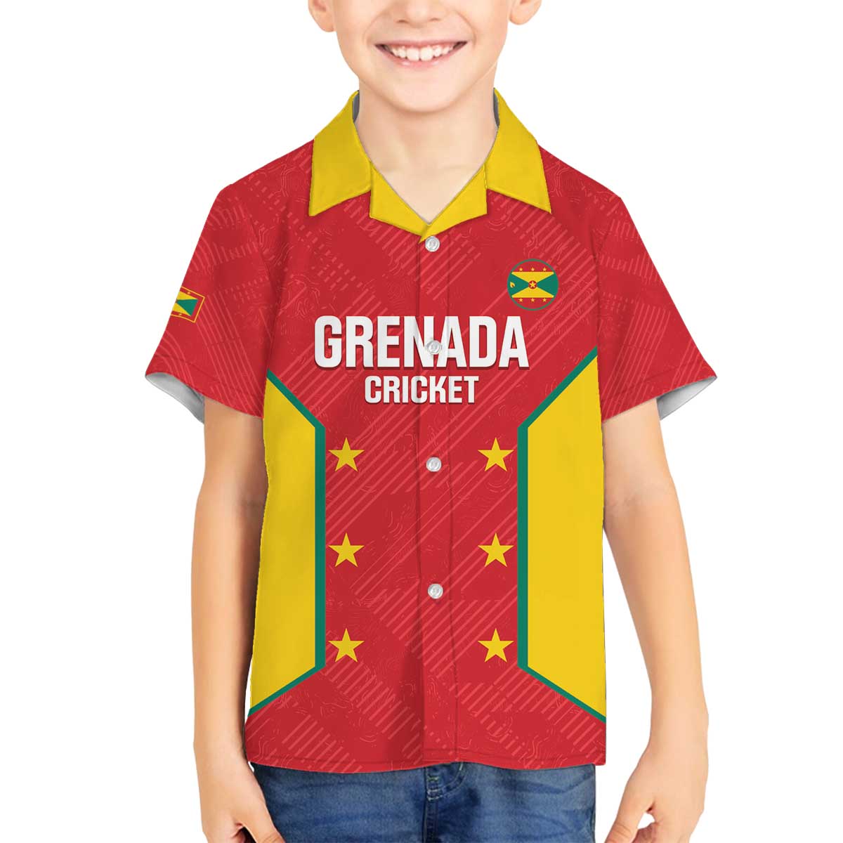 Custom Grenada Cricket Family Matching Off The Shoulder Long Sleeve Dress and Hawaiian Shirt 2025 Sporty Style - Wonder Print Shop