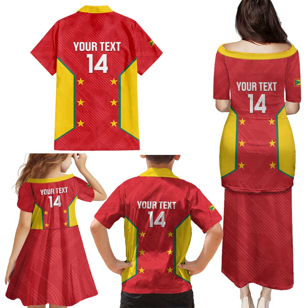 Custom Grenada Cricket Family Matching Puletasi and Hawaiian Shirt 2025 Sporty Style - Wonder Print Shop