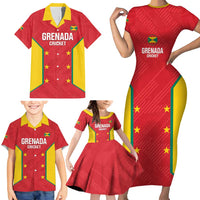 Custom Grenada Cricket Family Matching Short Sleeve Bodycon Dress and Hawaiian Shirt 2025 Sporty Style - Wonder Print Shop
