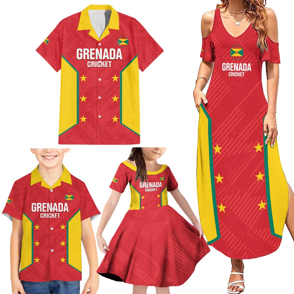 Custom Grenada Cricket Family Matching Summer Maxi Dress and Hawaiian Shirt 2025 Sporty Style - Wonder Print Shop
