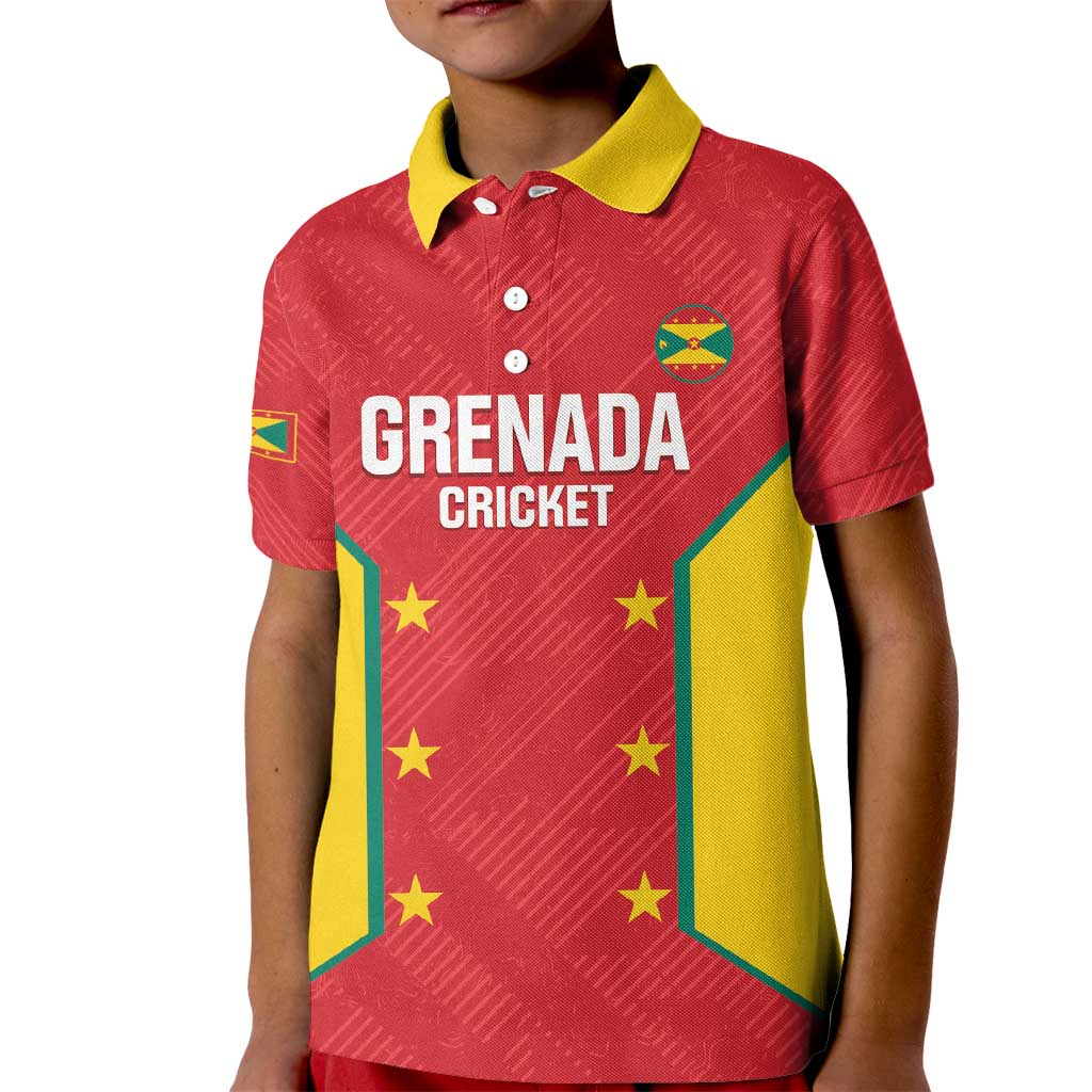 Custom Grenada Cricket Kid Polo Shirt 2025 Sporty Style - Wonder Print Shop