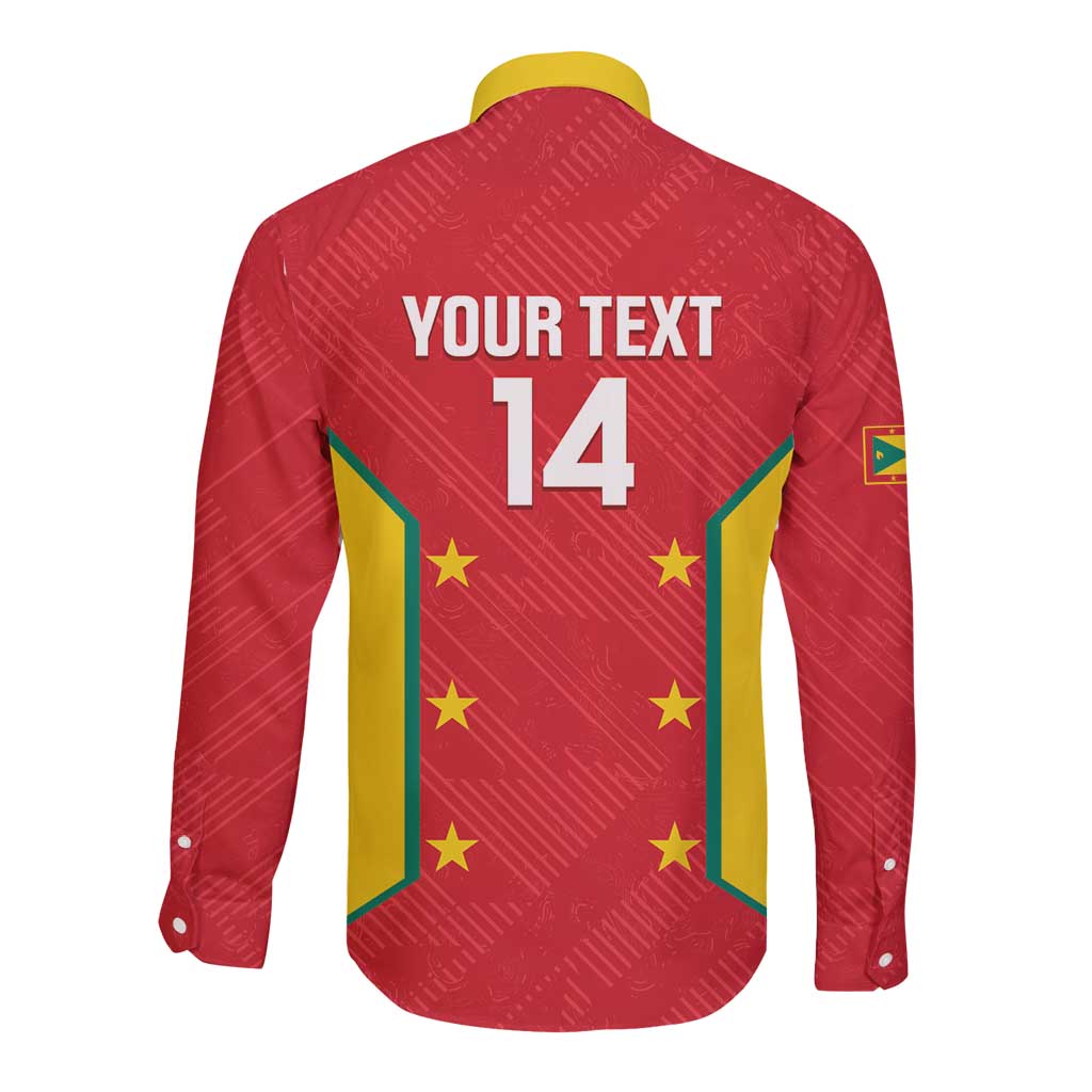 Custom Grenada Cricket Long Sleeve Button Shirt 2025 Sporty Style - Wonder Print Shop