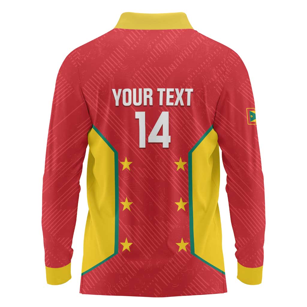Custom Grenada Cricket Long Sleeve Polo Shirt 2025 Sporty Style - Wonder Print Shop