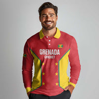 Custom Grenada Cricket Long Sleeve Polo Shirt 2025 Sporty Style - Wonder Print Shop