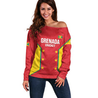 Custom Grenada Cricket Off Shoulder Sweater 2025 Sporty Style - Wonder Print Shop