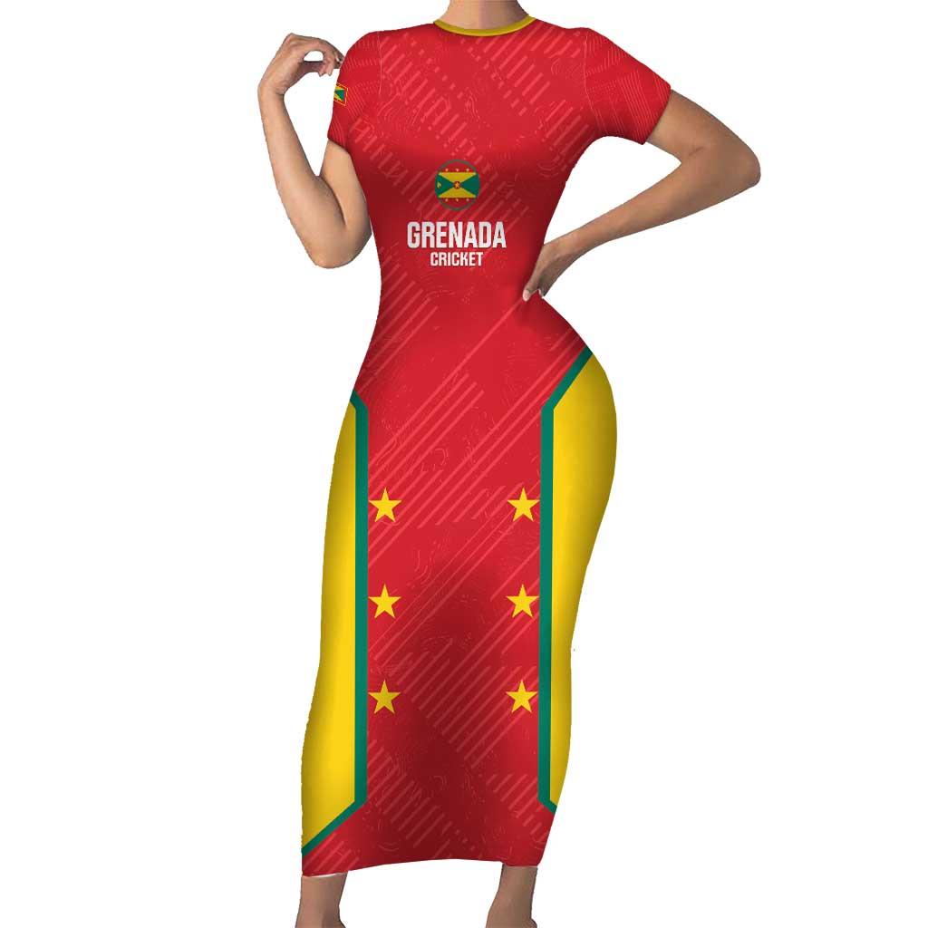 Custom Grenada Cricket Short Sleeve Bodycon Dress 2025 Sporty Style - Wonder Print Shop