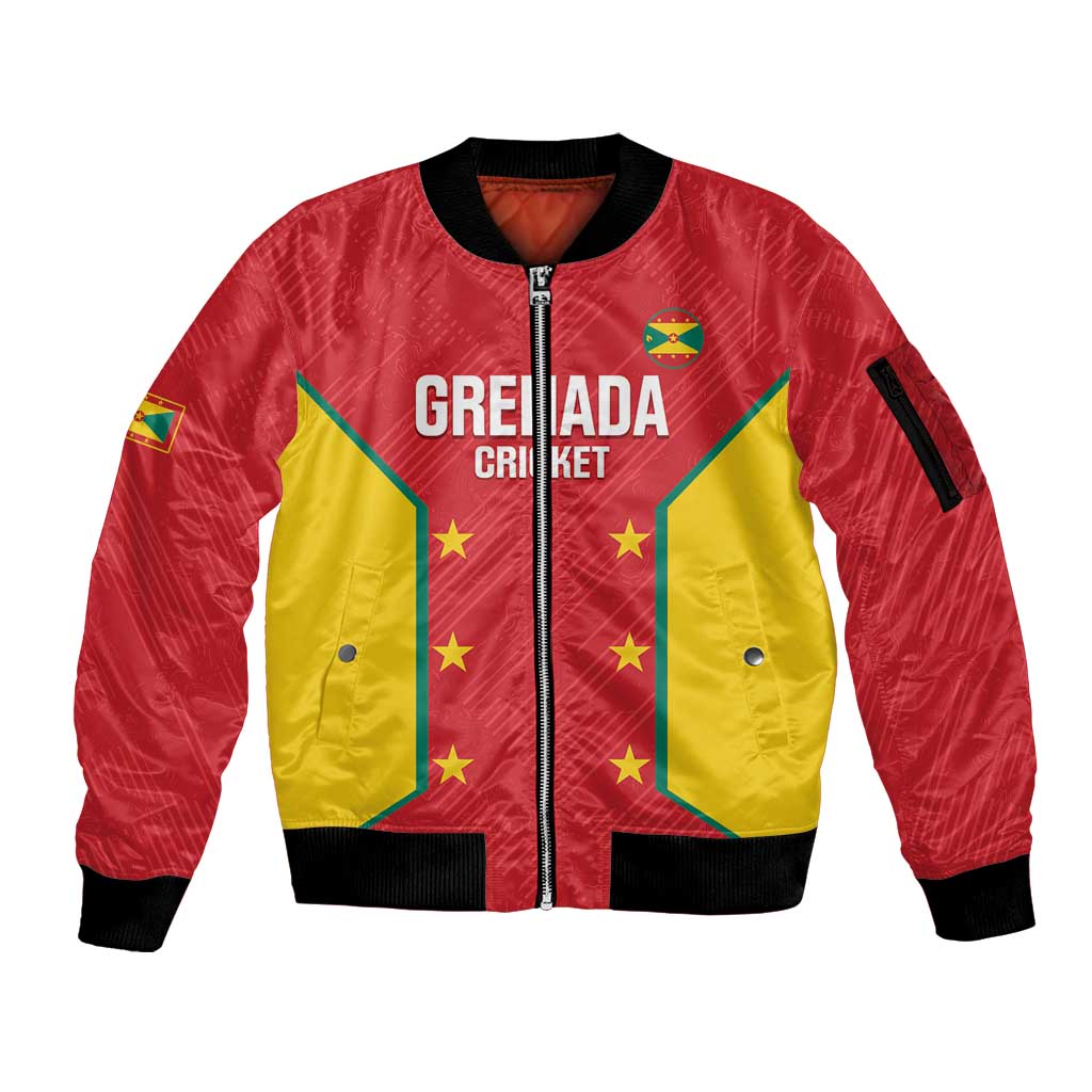 Custom Grenada Cricket Sleeve Zip Bomber Jacket 2025 Sporty Style - Wonder Print Shop