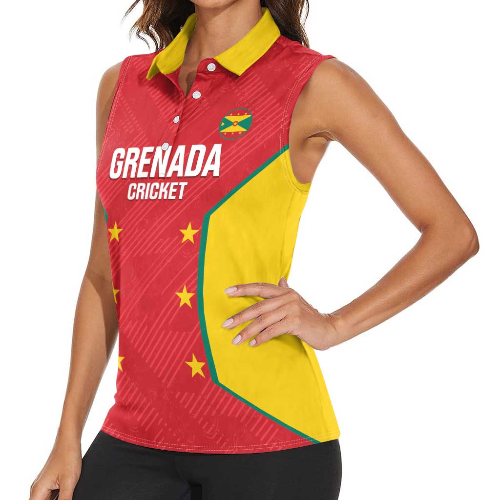 Custom Grenada Cricket Women Sleeveless Polo Shirt 2025 Sporty Style - Wonder Print Shop