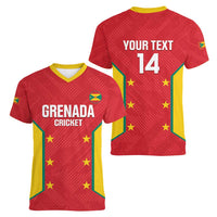 Custom Grenada Cricket Women V-Neck T-Shirt 2025 Sporty Style - Wonder Print Shop