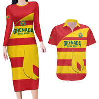 Custom Grenada Football Couples Matching Long Sleeve Bodycon Dress and Hawaiian Shirt Go Spice Boys - Wonder Print Shop