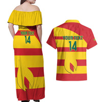 Custom Grenada Football Couples Matching Off Shoulder Maxi Dress and Hawaiian Shirt Go Spice Boys - Wonder Print Shop