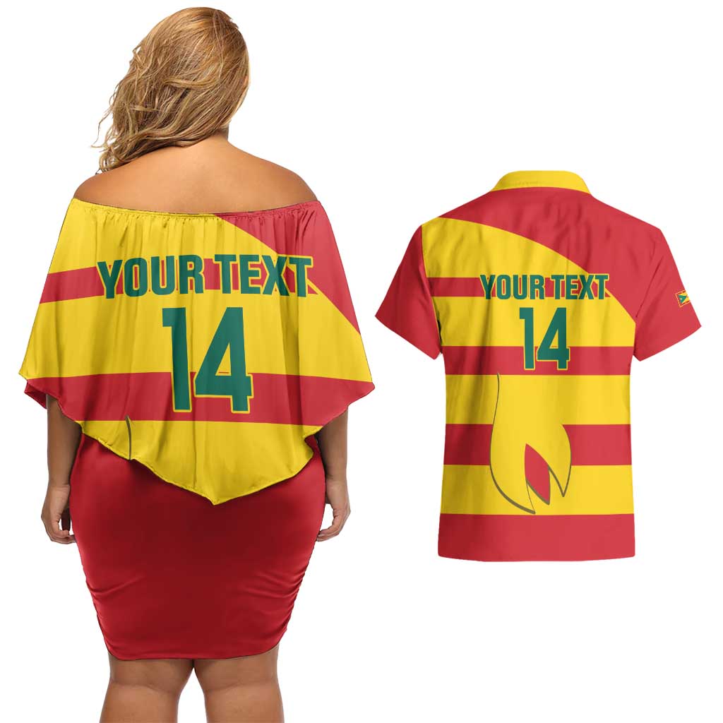 Custom Grenada Football Couples Matching Off Shoulder Short Dress and Hawaiian Shirt Go Spice Boys - Wonder Print Shop