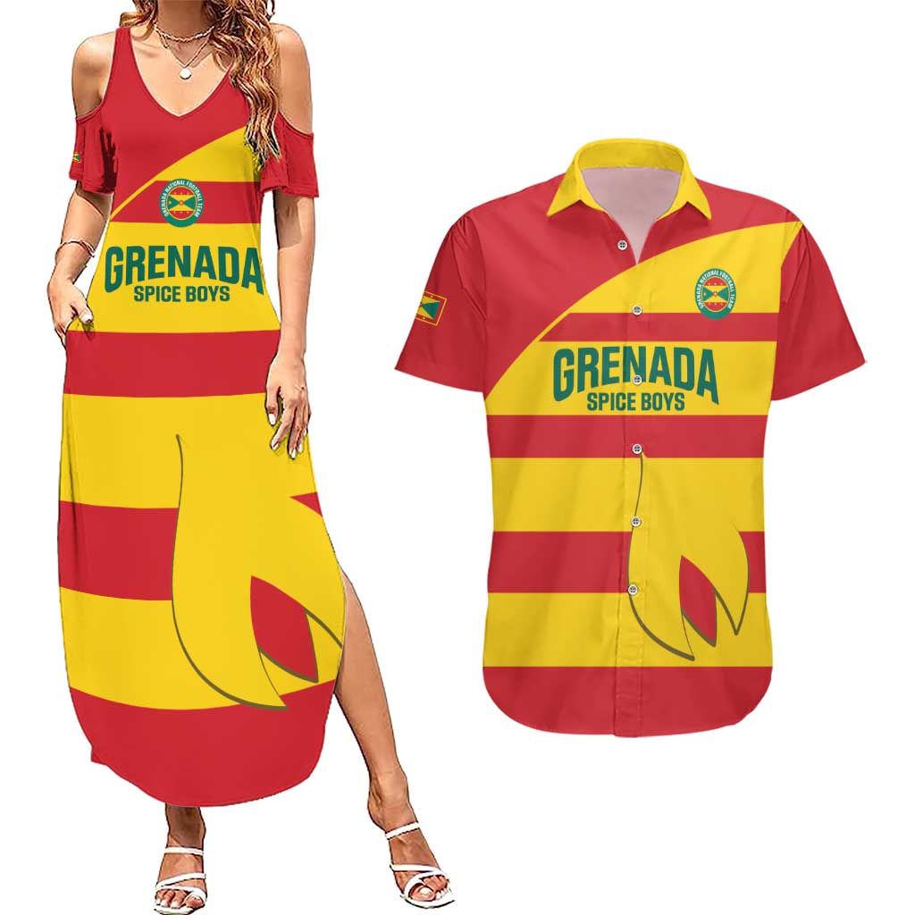 Custom Grenada Football Couples Matching Summer Maxi Dress and Hawaiian Shirt Go Spice Boys - Wonder Print Shop