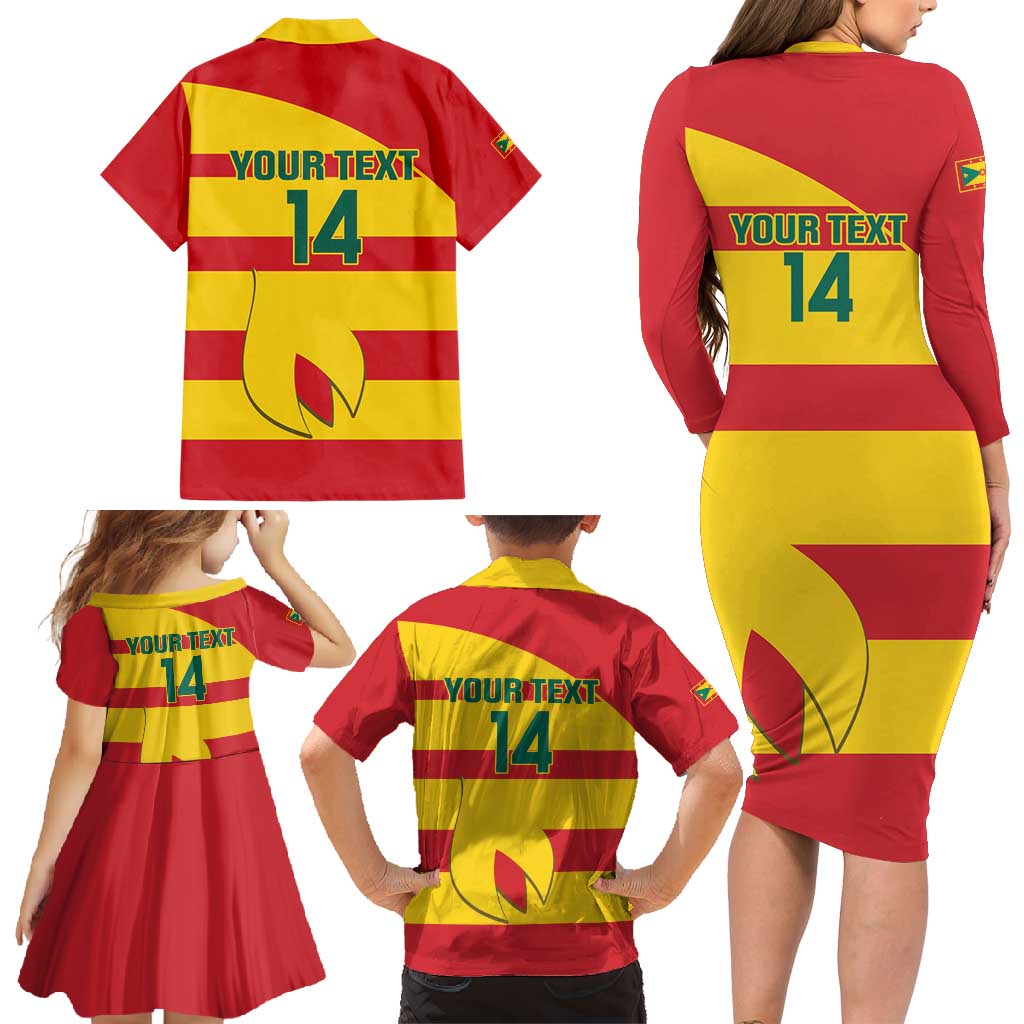 Custom Grenada Football Family Matching Long Sleeve Bodycon Dress and Hawaiian Shirt Go Spice Boys - Wonder Print Shop
