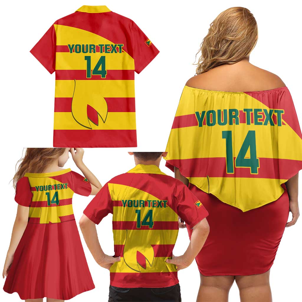 Custom Grenada Football Family Matching Off Shoulder Short Dress and Hawaiian Shirt Go Spice Boys - Wonder Print Shop