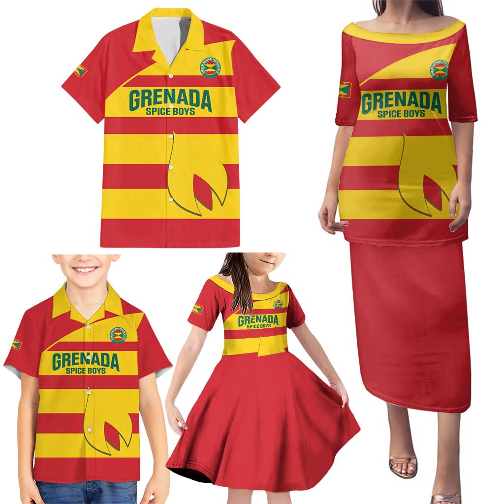 Custom Grenada Football Family Matching Puletasi and Hawaiian Shirt Go Spice Boys - Wonder Print Shop