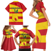Custom Grenada Football Family Matching Short Sleeve Bodycon Dress and Hawaiian Shirt Go Spice Boys - Wonder Print Shop