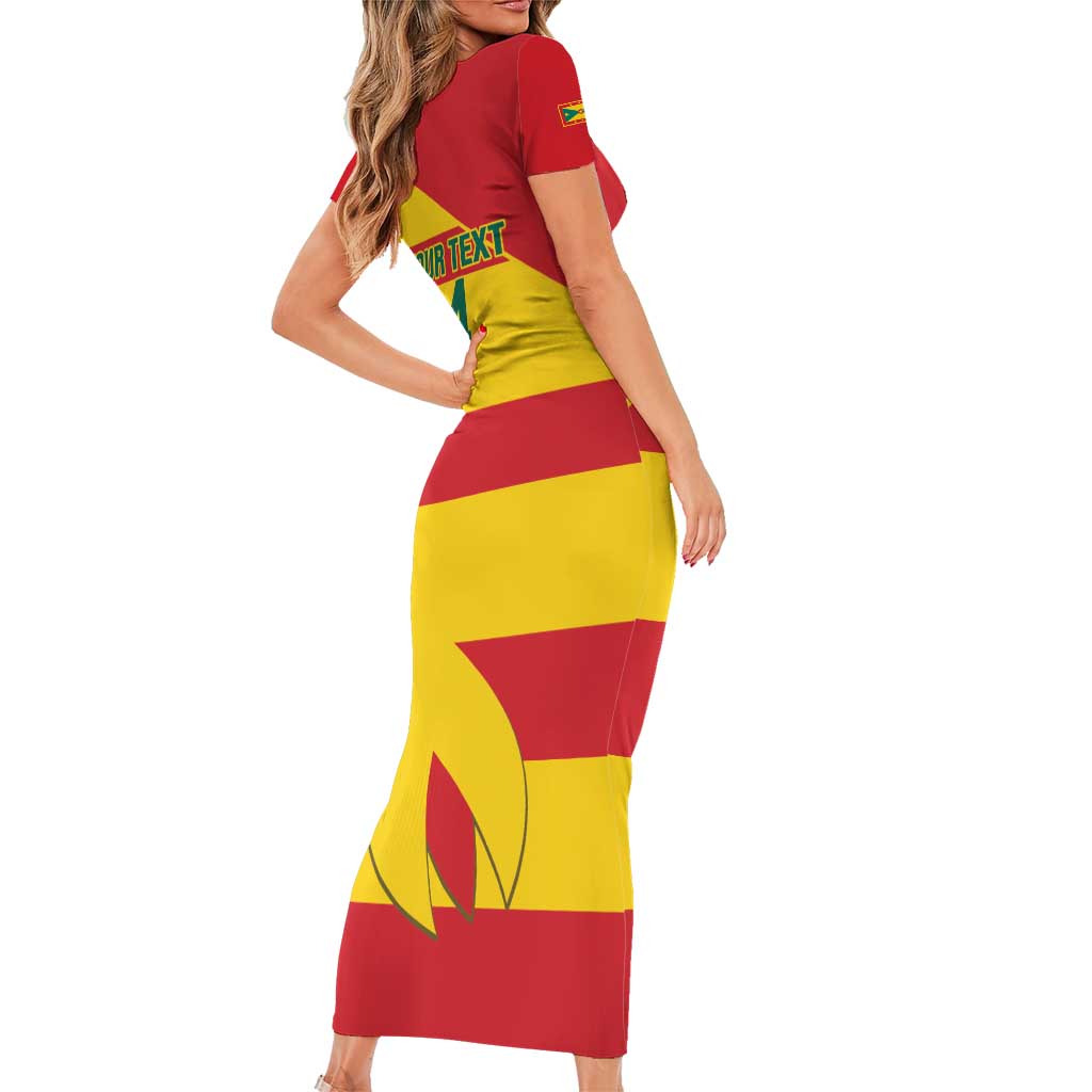 Custom Grenada Football Family Matching Short Sleeve Bodycon Dress and Hawaiian Shirt Go Spice Boys - Wonder Print Shop