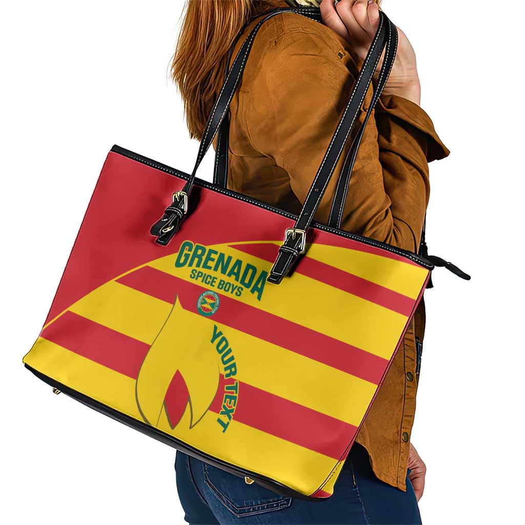 Custom Grenada Football Leather Tote Bag Go Spice Boys - Wonder Print Shop