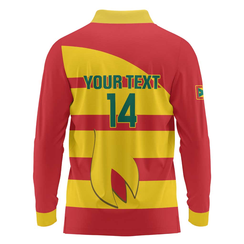 Custom Grenada Football Long Sleeve Polo Shirt Go Spice Boys - Wonder Print Shop