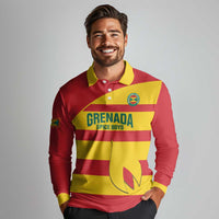 Custom Grenada Football Long Sleeve Polo Shirt Go Spice Boys - Wonder Print Shop
