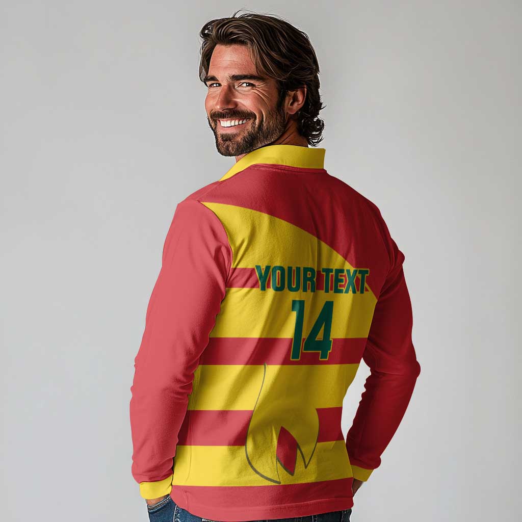 Custom Grenada Football Long Sleeve Polo Shirt Go Spice Boys - Wonder Print Shop