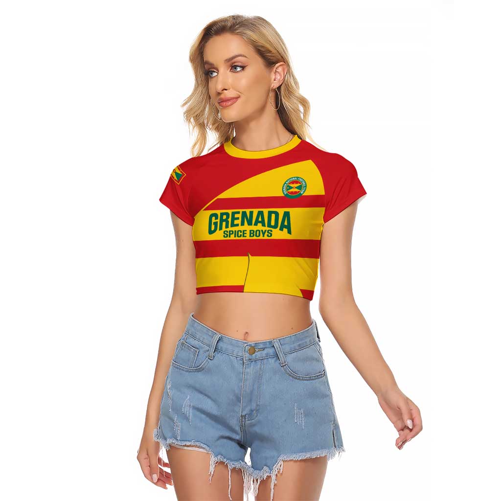 Custom Grenada Football Raglan Cropped T Shirt Go Spice Boys - Wonder Print Shop