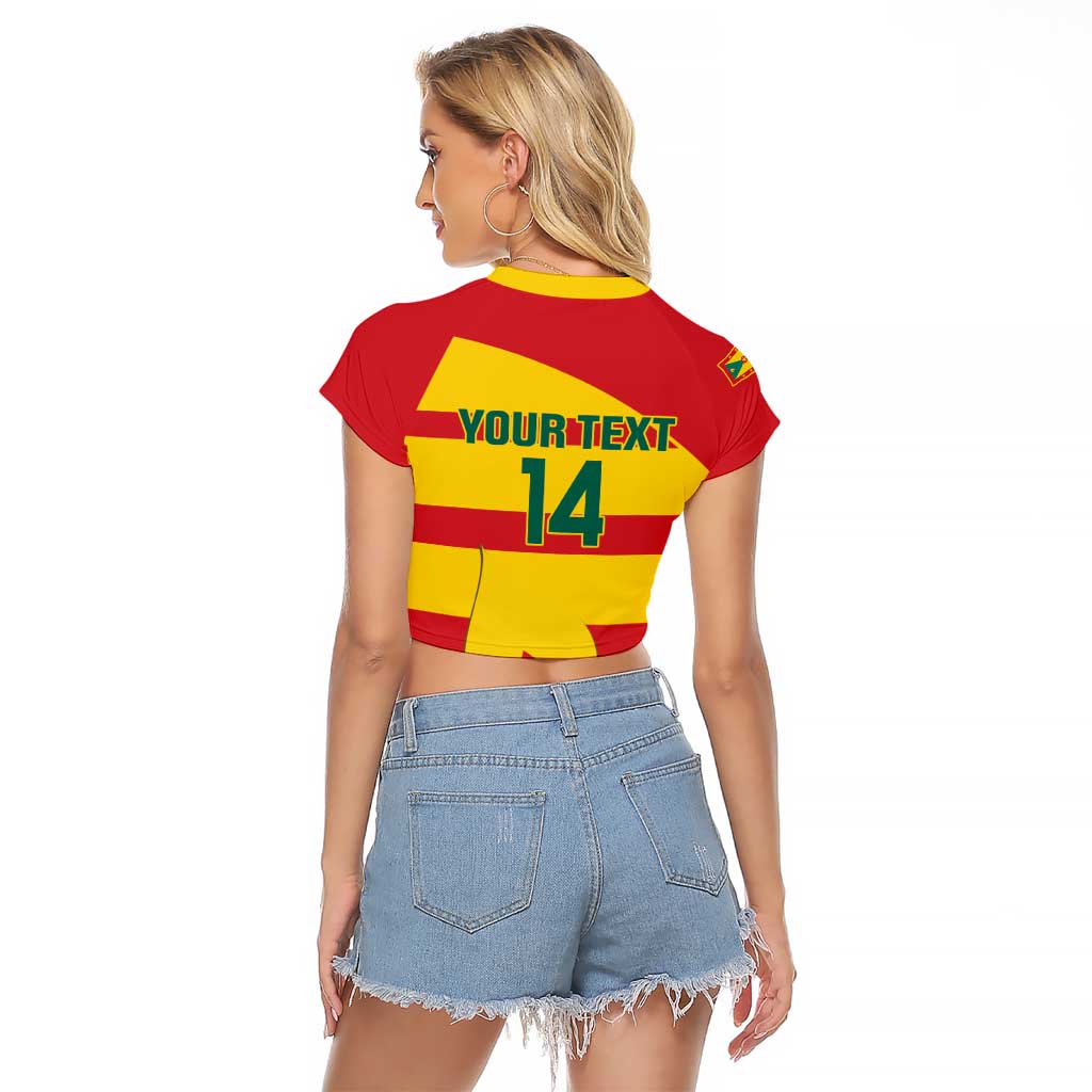 Custom Grenada Football Raglan Cropped T Shirt Go Spice Boys - Wonder Print Shop